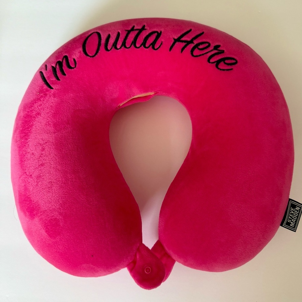 Steve Madden Vibrant plush travel Pink Neck Pillow